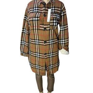 Plaid Teddy Jacket -size L/XL